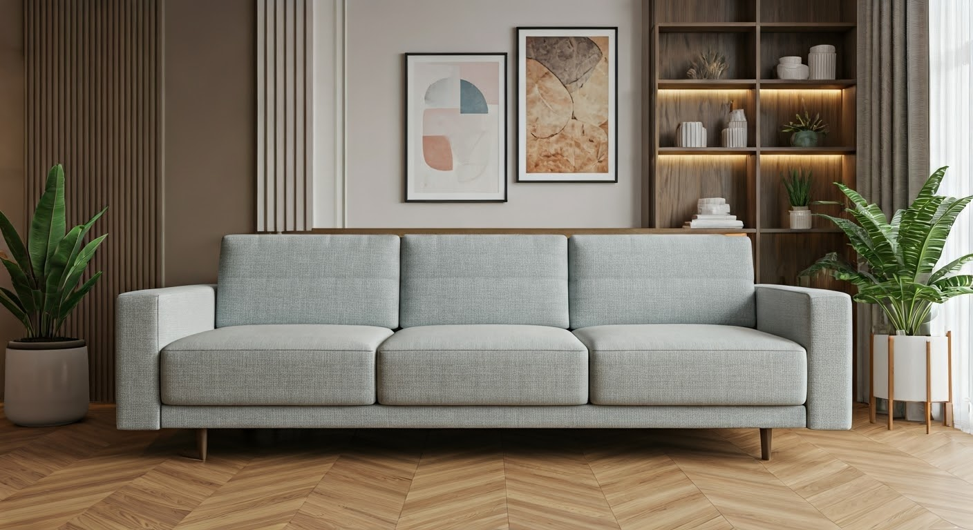 Stylish living room with sofa bed