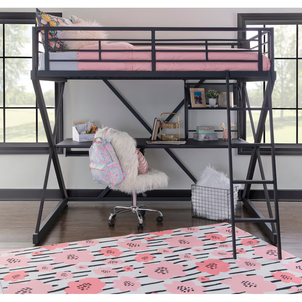 Ryker Full Loft Bed with Desk