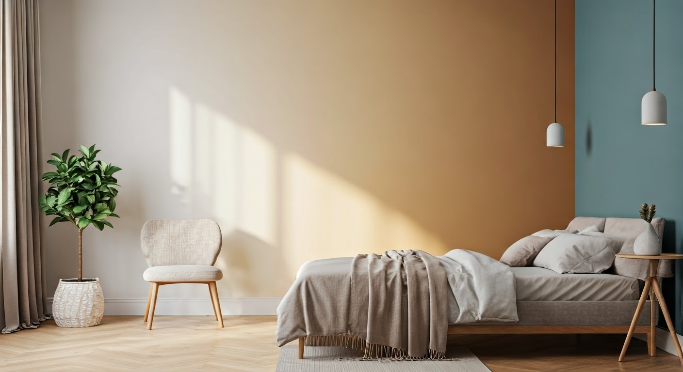 Colorful bedroom showcasing design