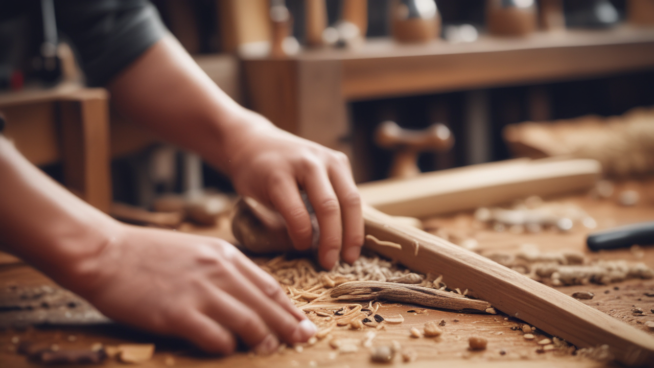 Crafting rustic furniture by hand