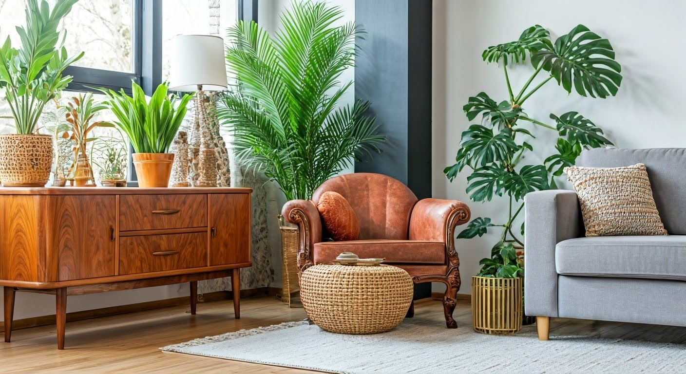 Living room with mixed furniture styles
