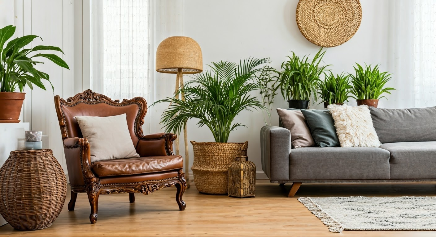 Living room with mixed furniture styles