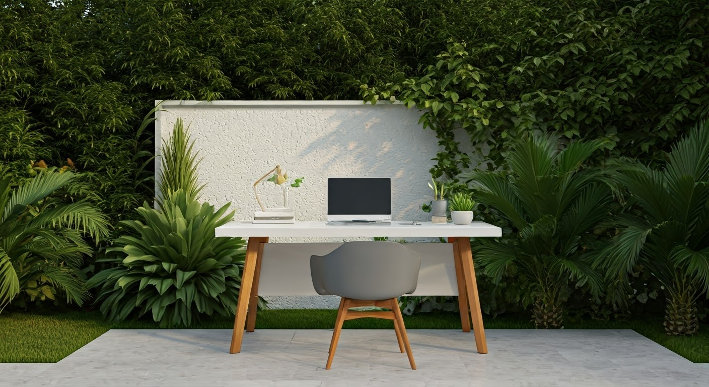 Modern outdoor office setup