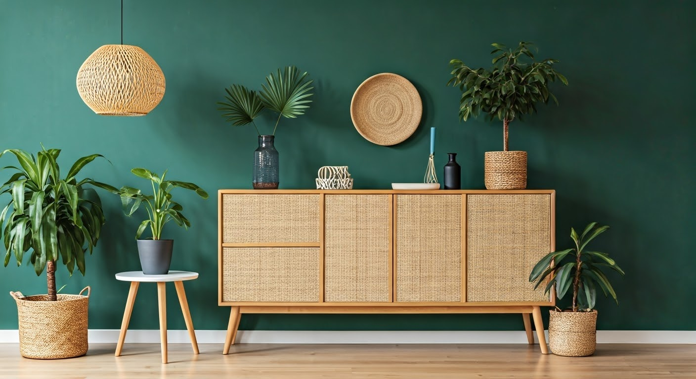 Modern multifunctional dresser in living room