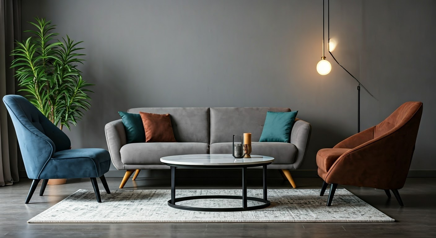 Modern living room with elegant furniture