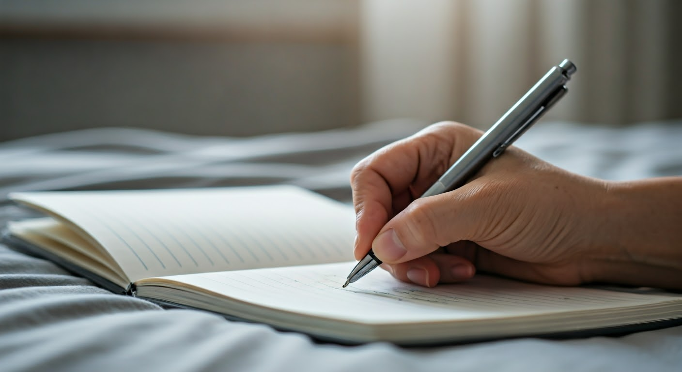 Writing in a sleep diary