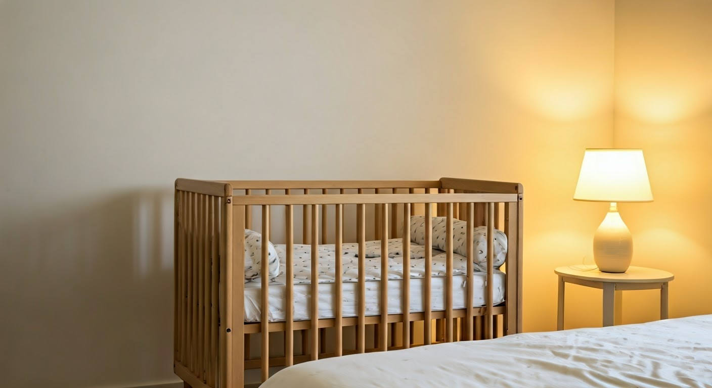 Safe crib in a serene bedroom
