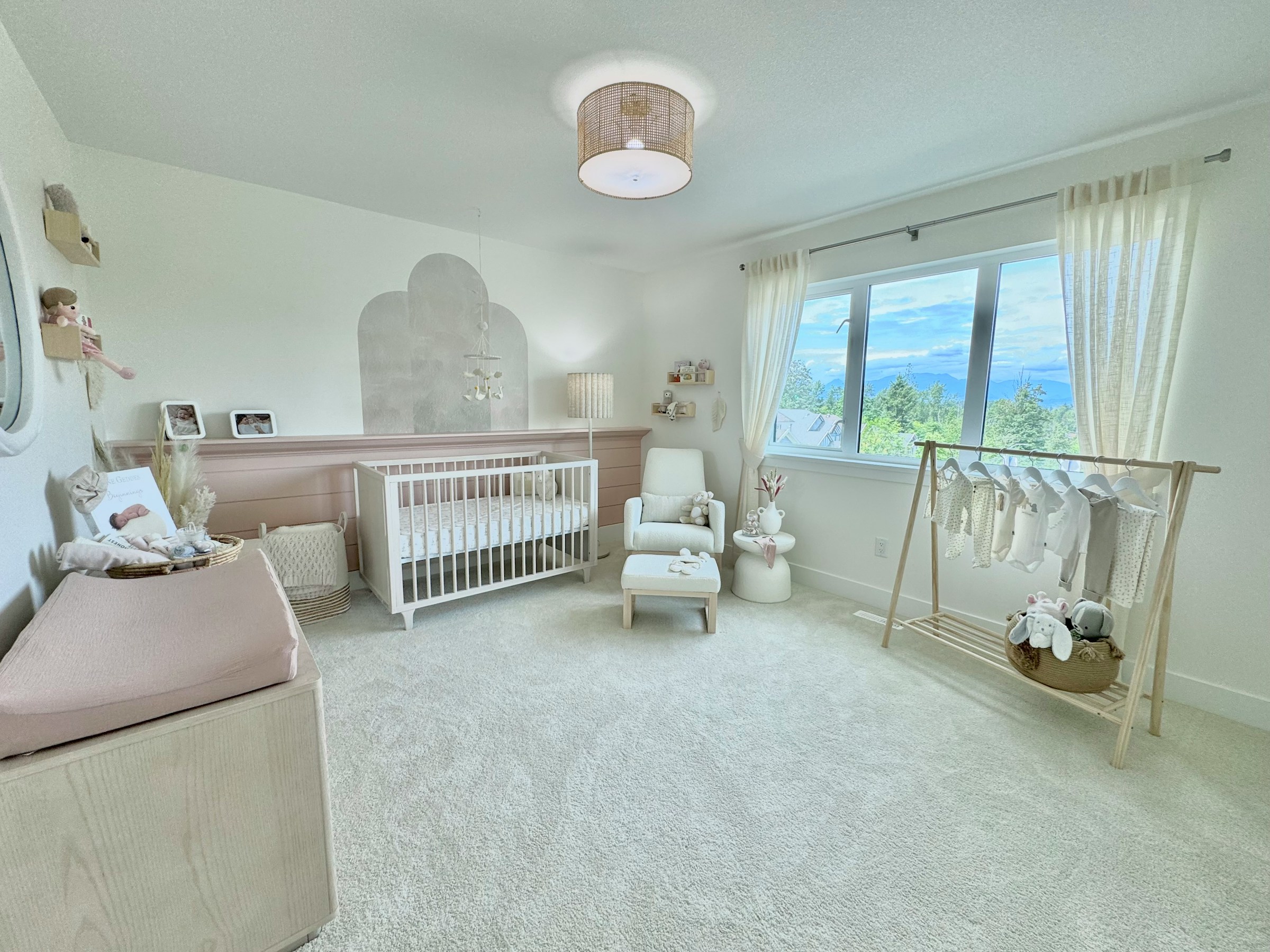 Cozy nursery with safe baby furniture
