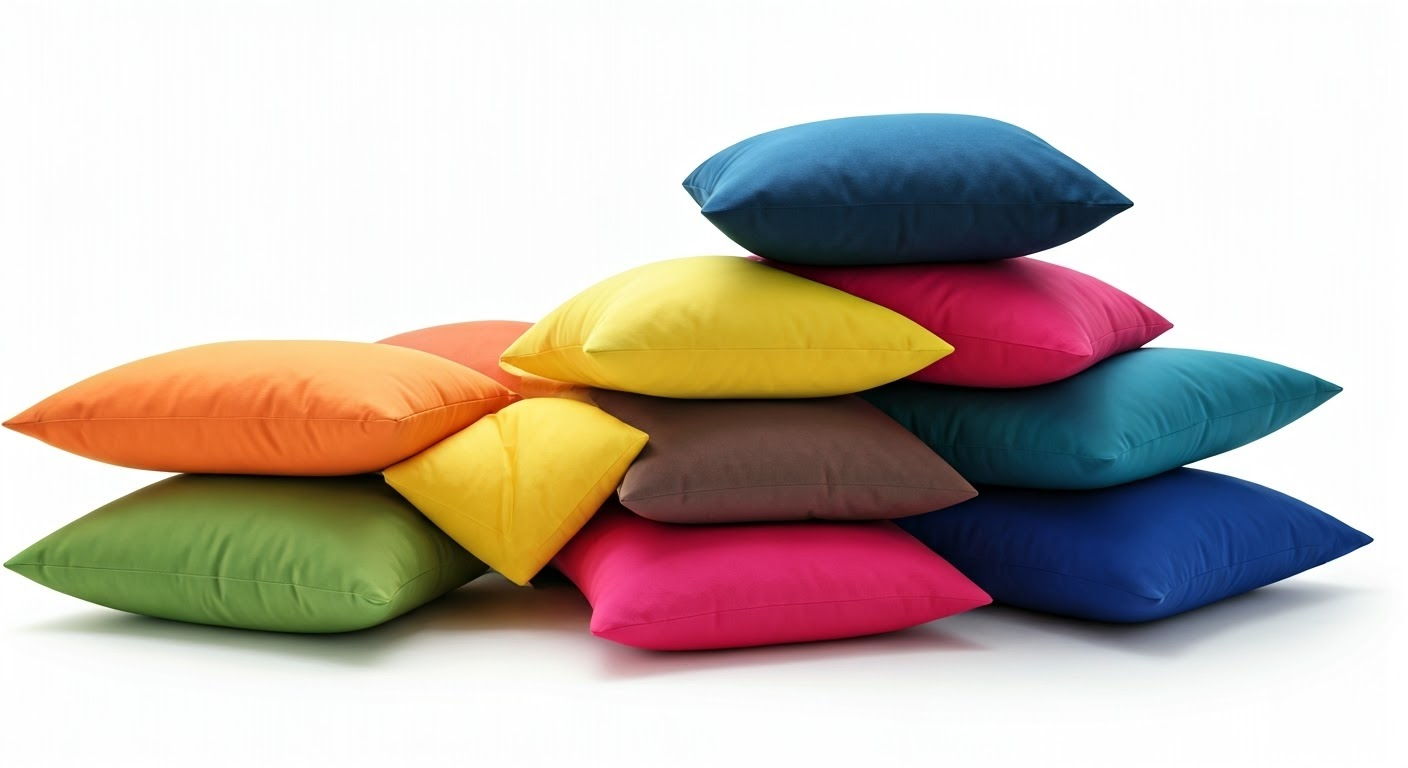 Colorful cushions in bold patterns