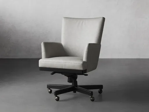 Sobel Faux Leather Desk Chair - DRIFT by Arhaus