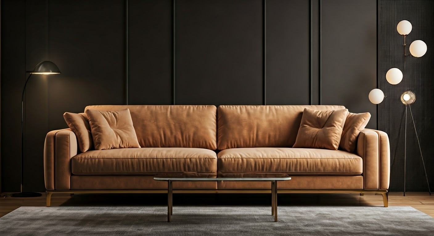 Stylish modern sofa in living room