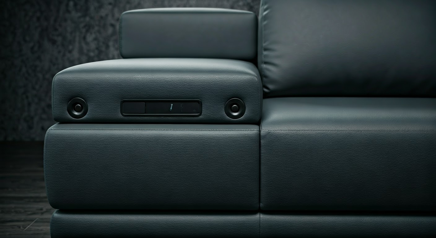 High-tech sofa with speakers