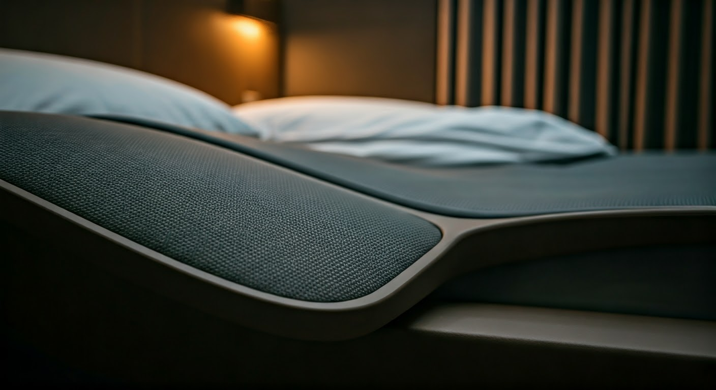 Close-up of ergonomic modern bed