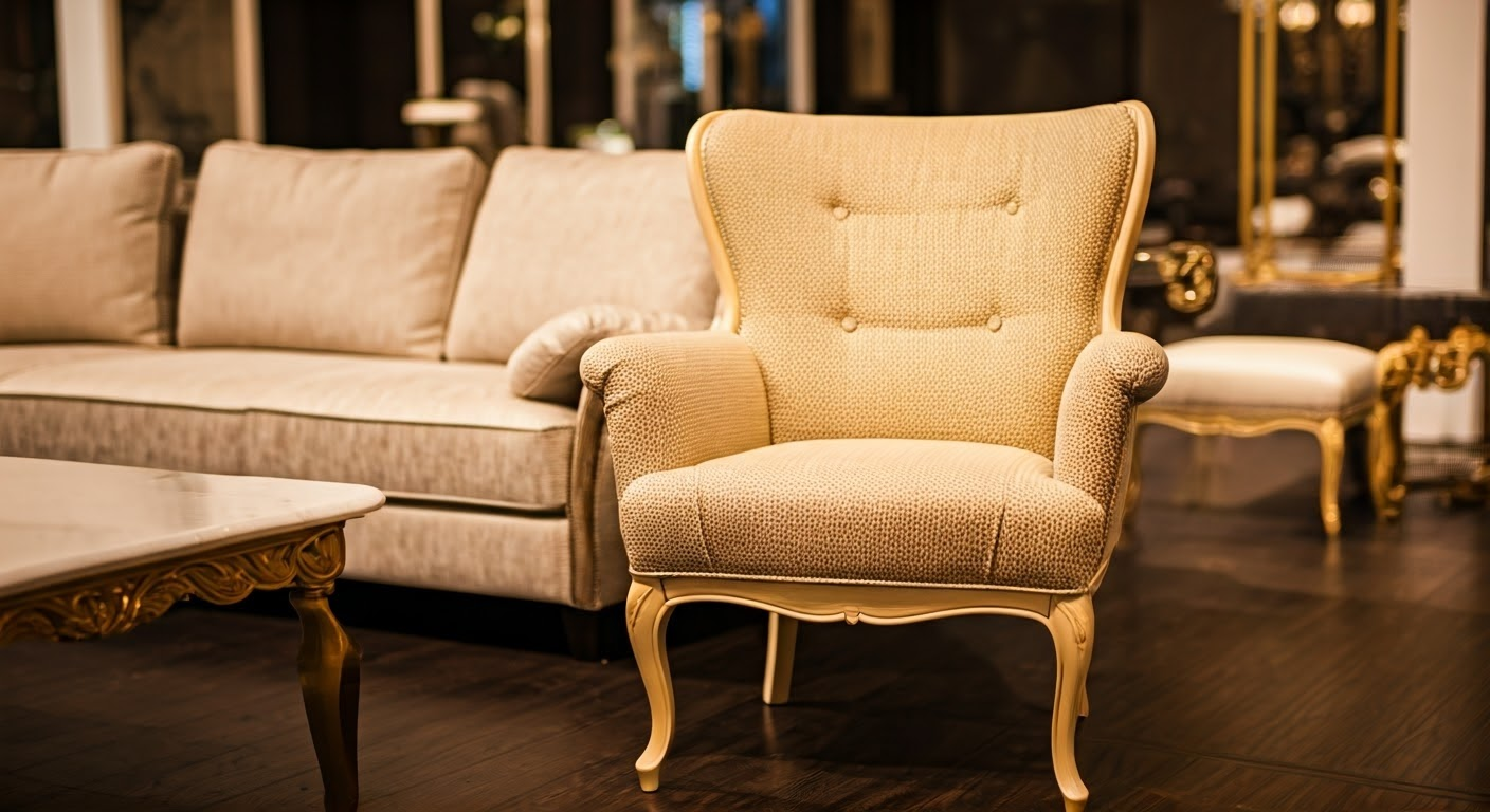 Luxurious furniture in a showroom