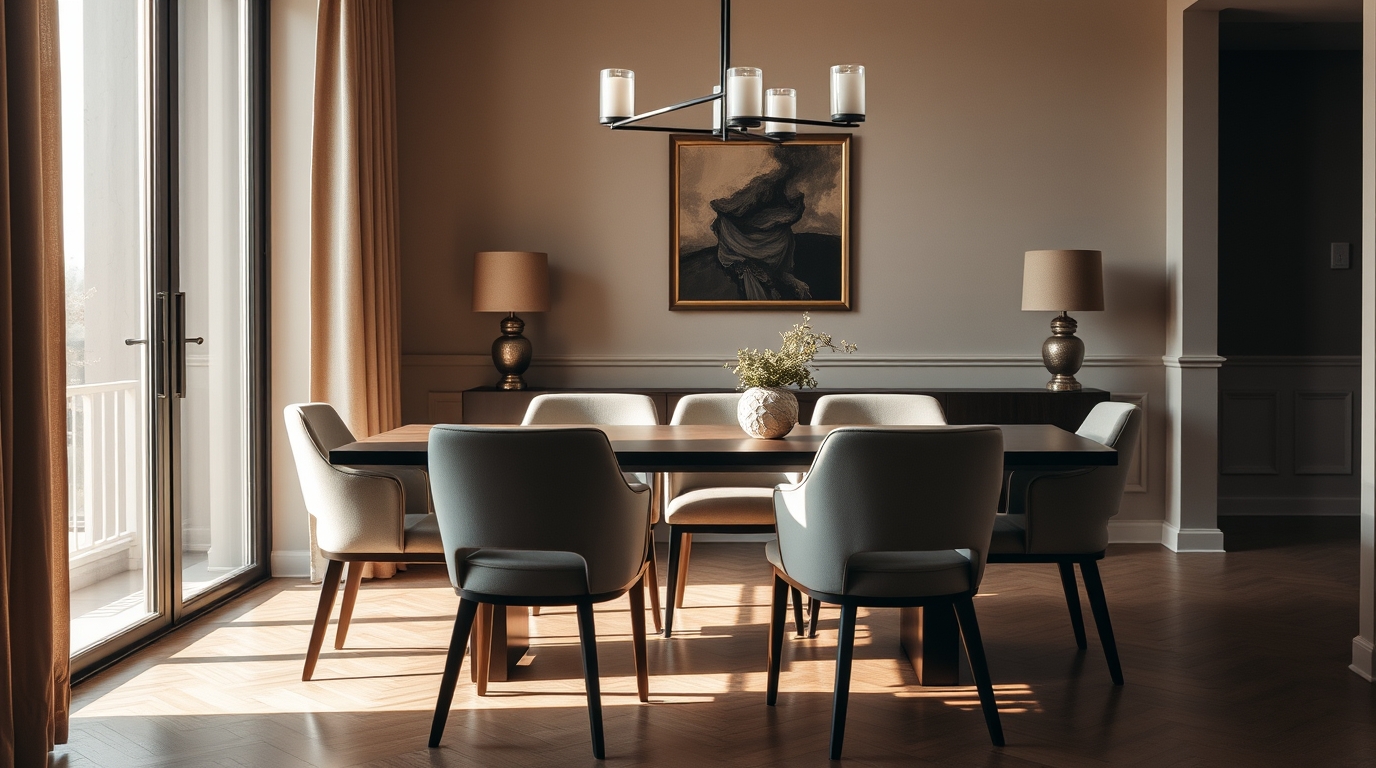 Elegant mixed dining setup