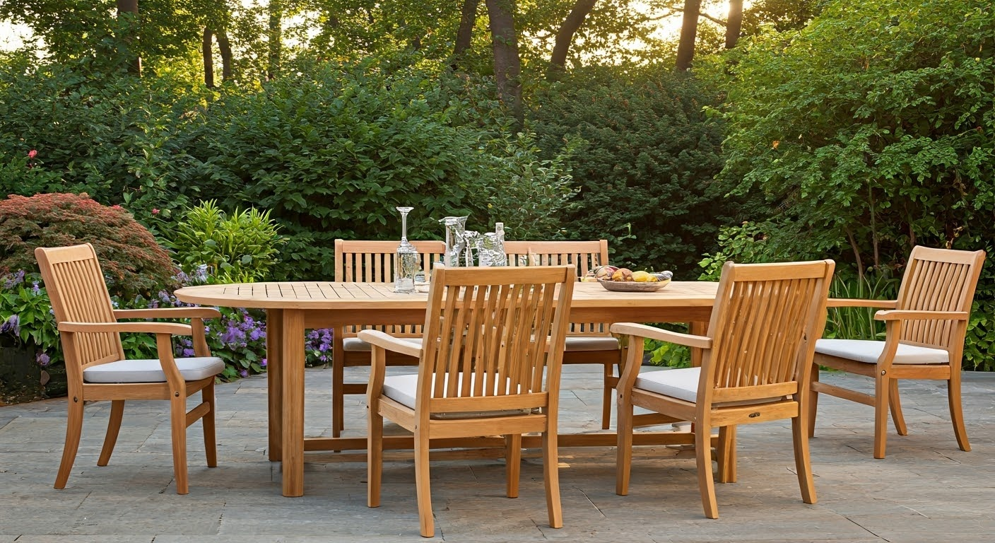 Elegant outdoor teak furniture