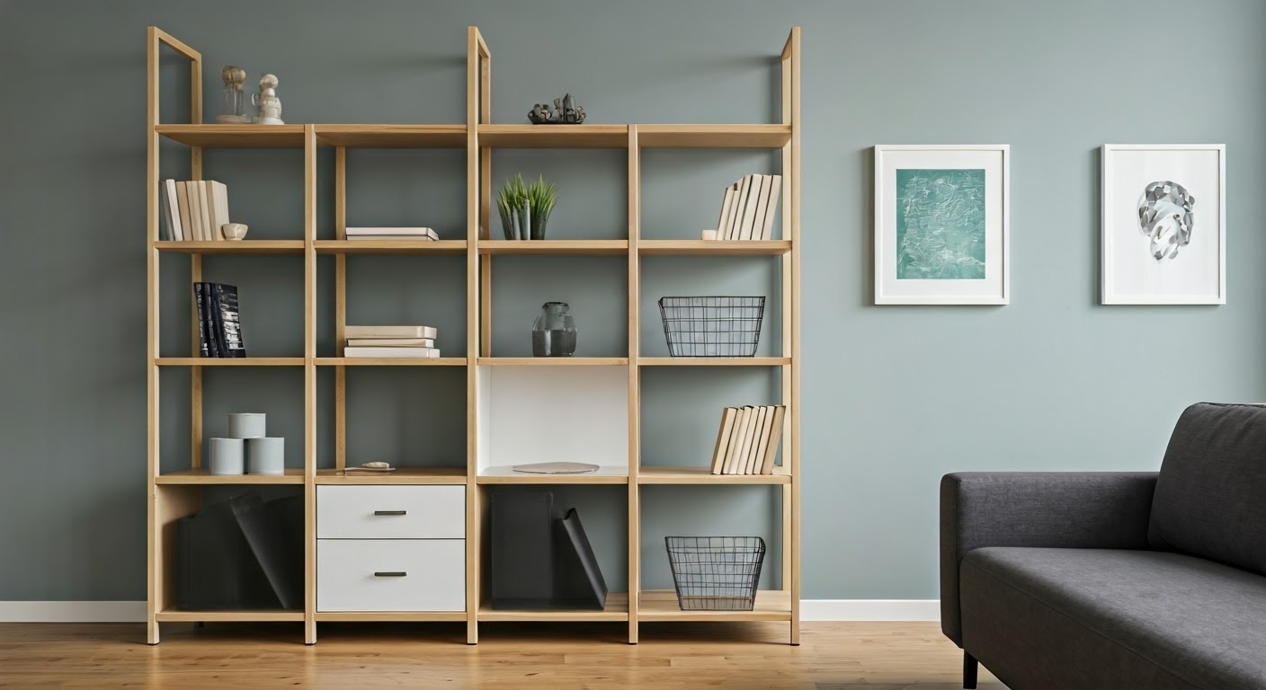 Modern modular shelving units