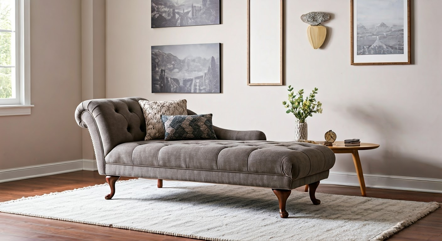 Stylish living room with chaise lounge