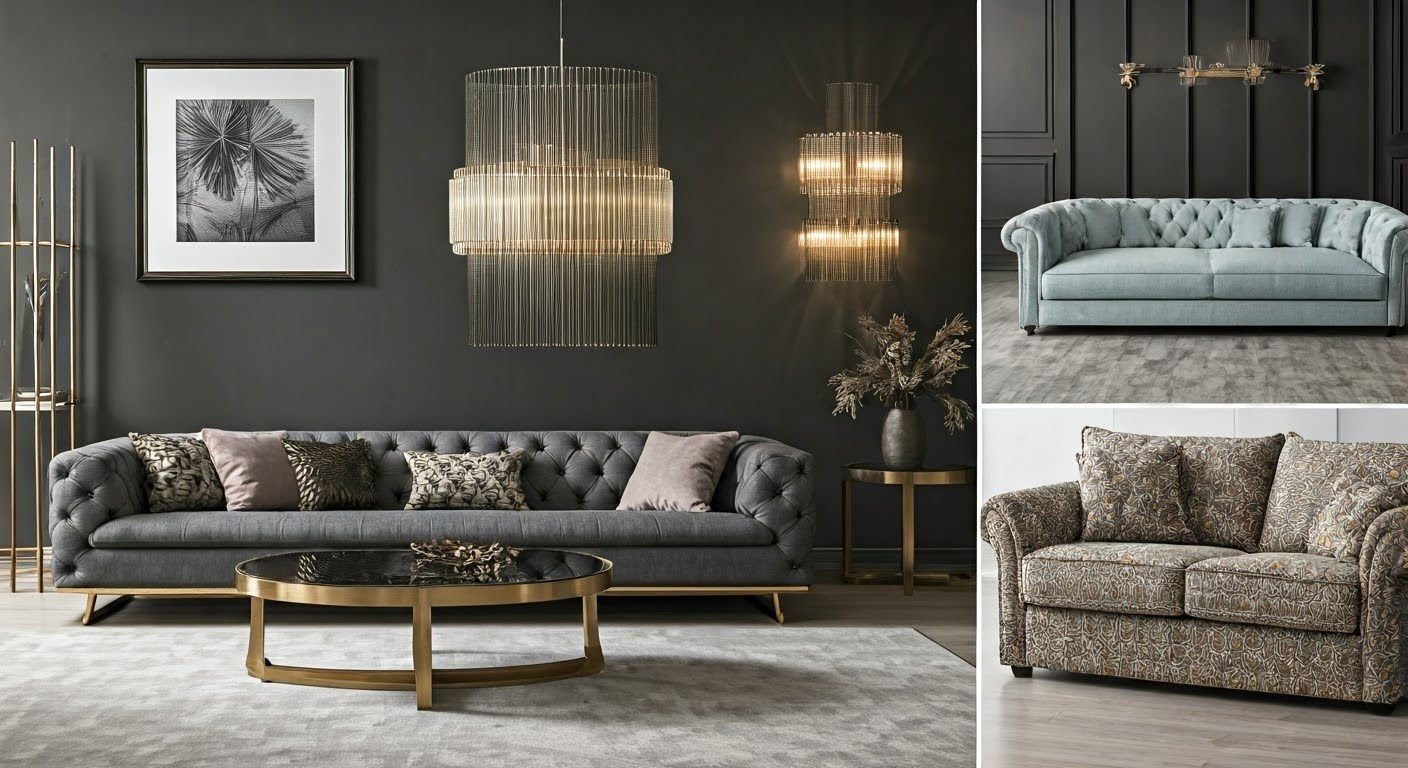 Collage of luxurious furniture