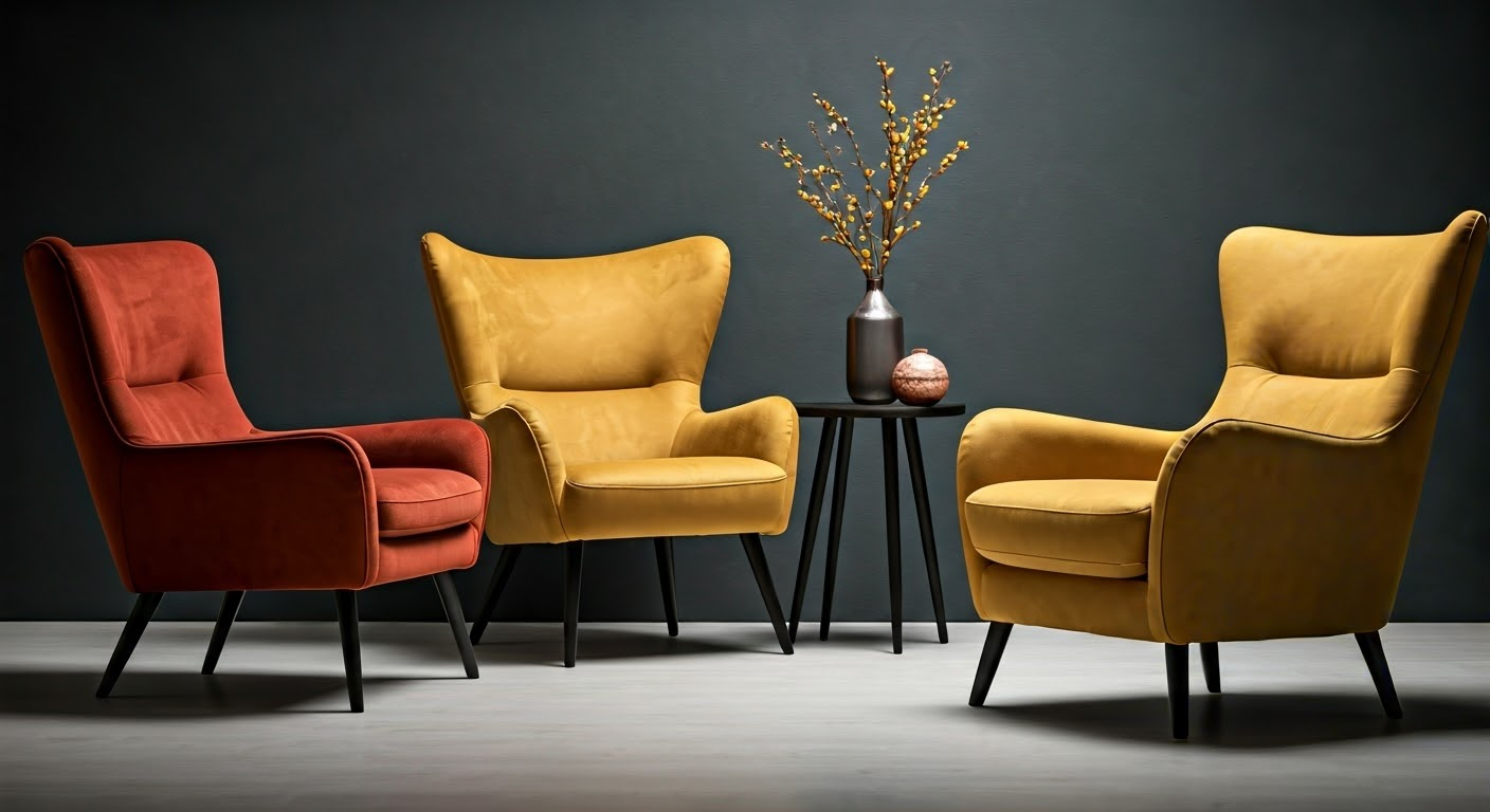 Stylish living room with accent chairs