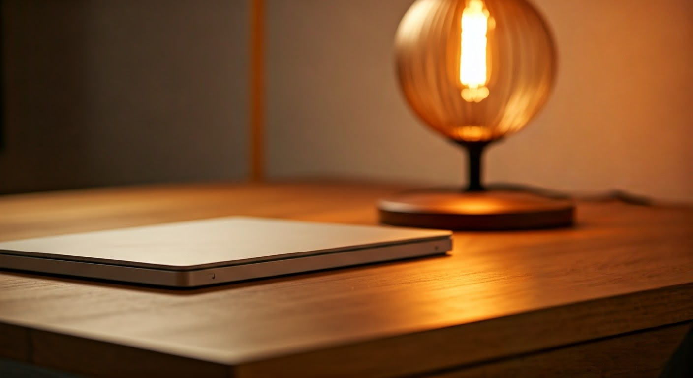 Modern wooden home office desk