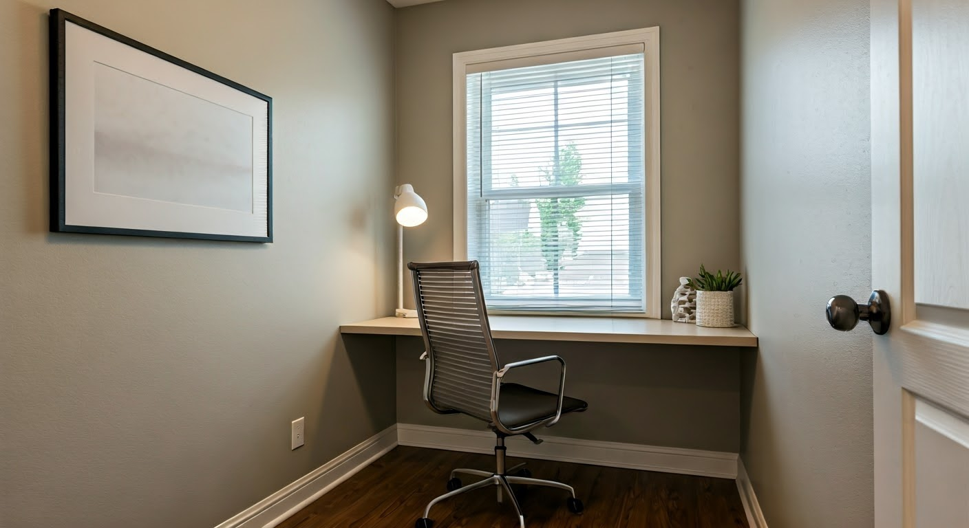 Stylish small home office setup