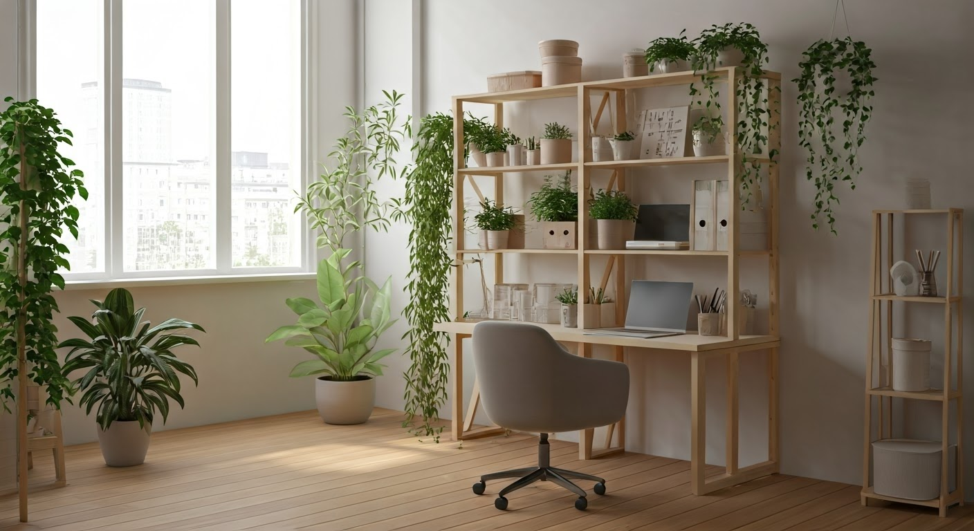 Tidy and balanced home office