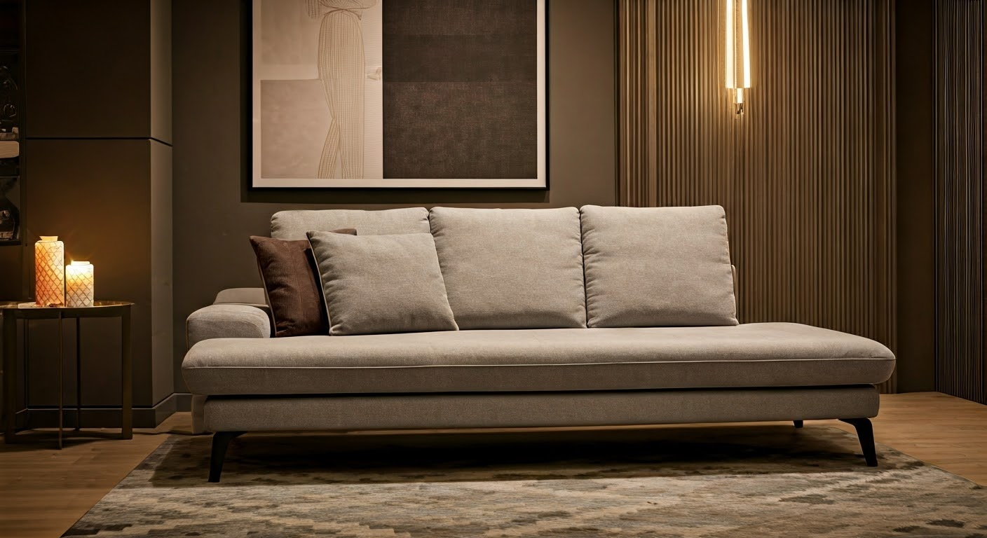 Stylish chaise lounge in living room