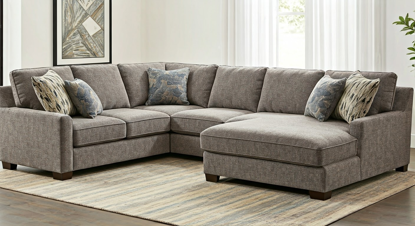 Modern sectional sofa in living room